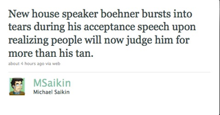 Illustration for article titled The Best Boehner Jokes: Tears And Erections